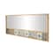 67" x 26" Brown Wood Wall Mirror with Mosaic Edge